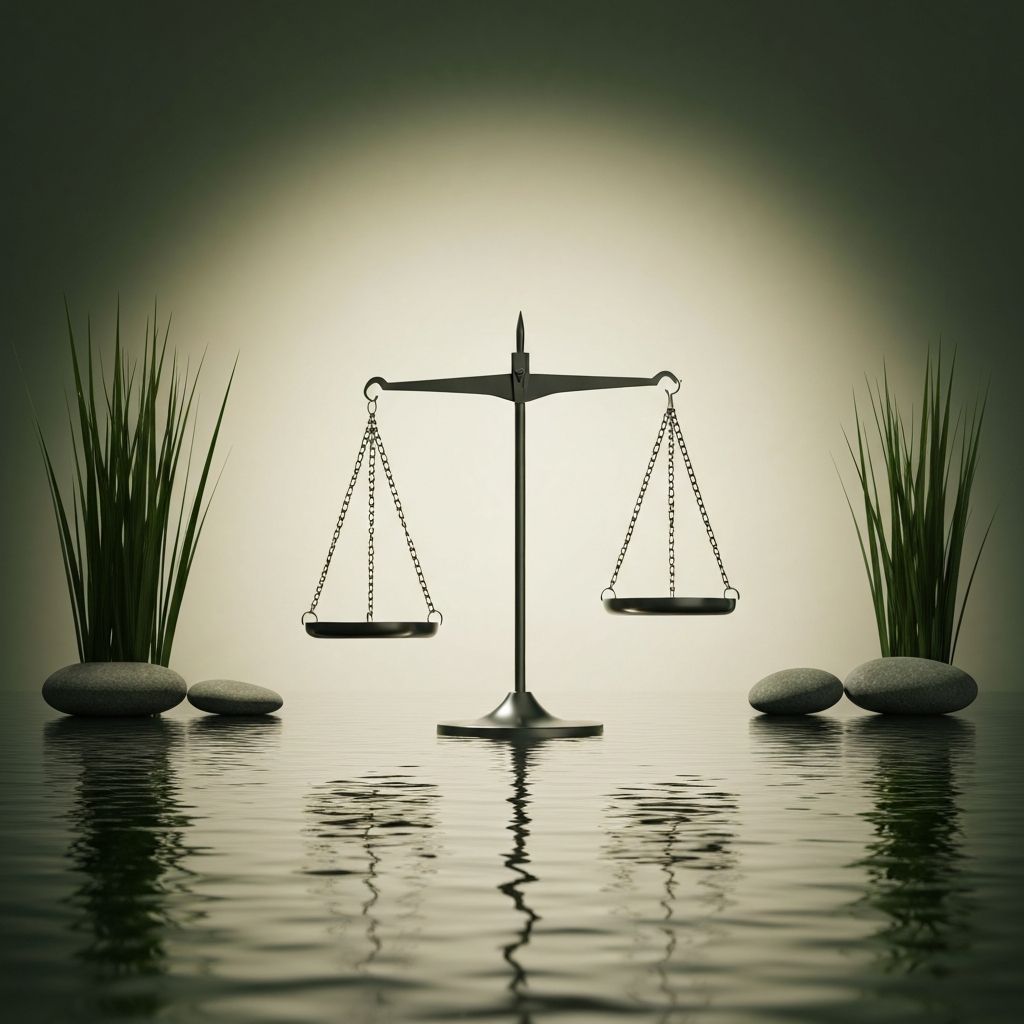 Balanced scales representing harmony